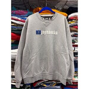Gear For Sports Kansas Jayhawks KU Crewneck Sweatshirt Gray Mens XL Big Cotton